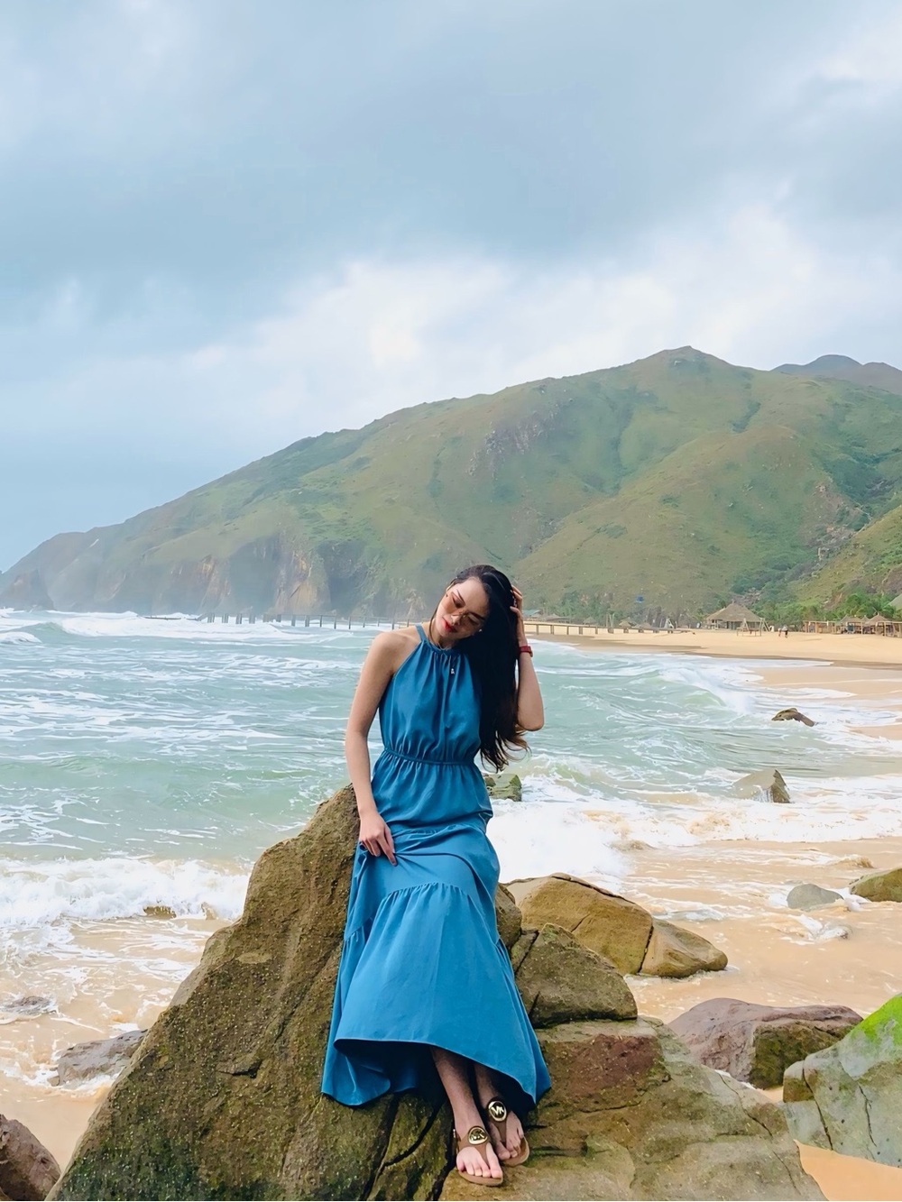 LOFT Sleeveless Maxi Dress in Teal Blue